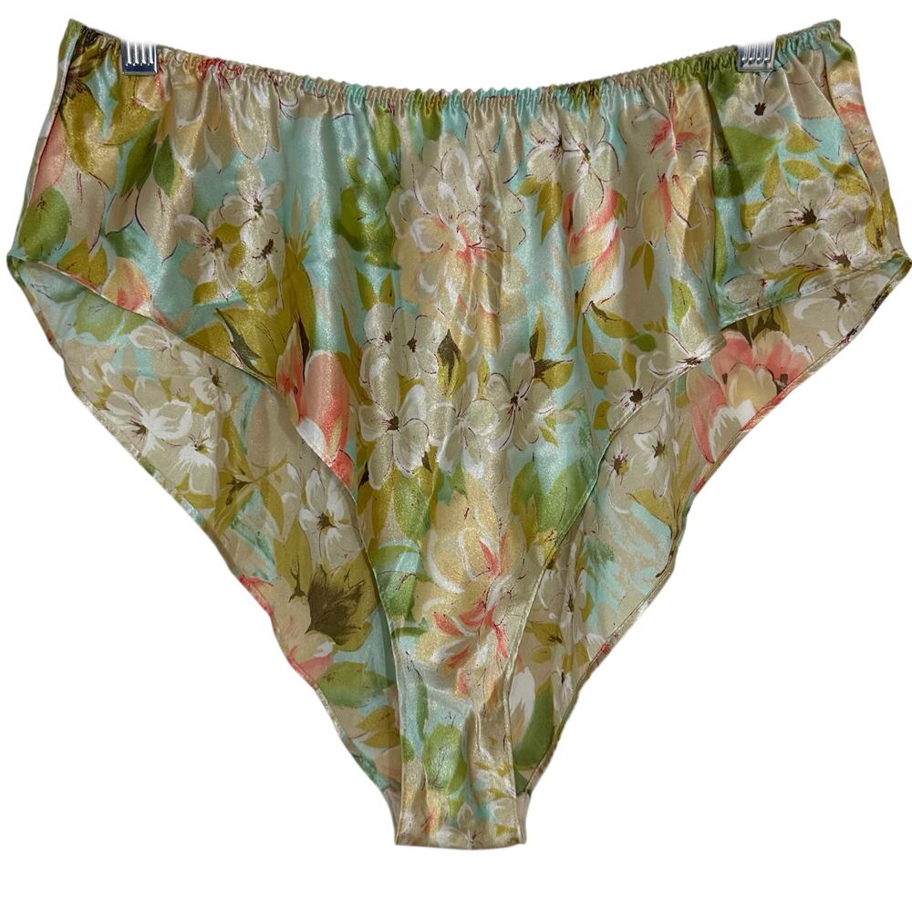 Vintage Delicates Silky Floral High Cut Flutter Panty Sleep Shorts Size M